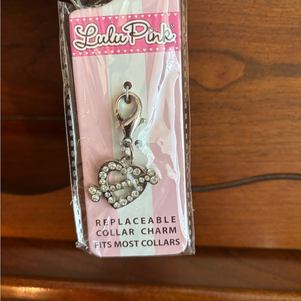 Lulu Pink Heart Collar Charm